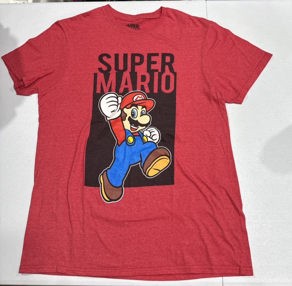 Super Mario Graphic T-Shirt Mens Red Short Sleeve Tee Size M Casual Gamer